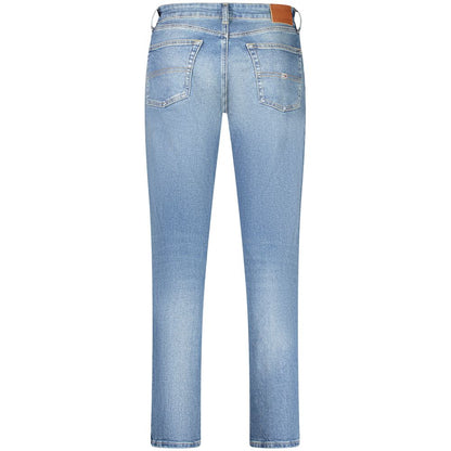 Jeans by Tommy Hilfiger for men in stretch denim cotton blue presents a refined pantology silhouette, artfully defined by a refined pantology slim, long, and a sophisticated .