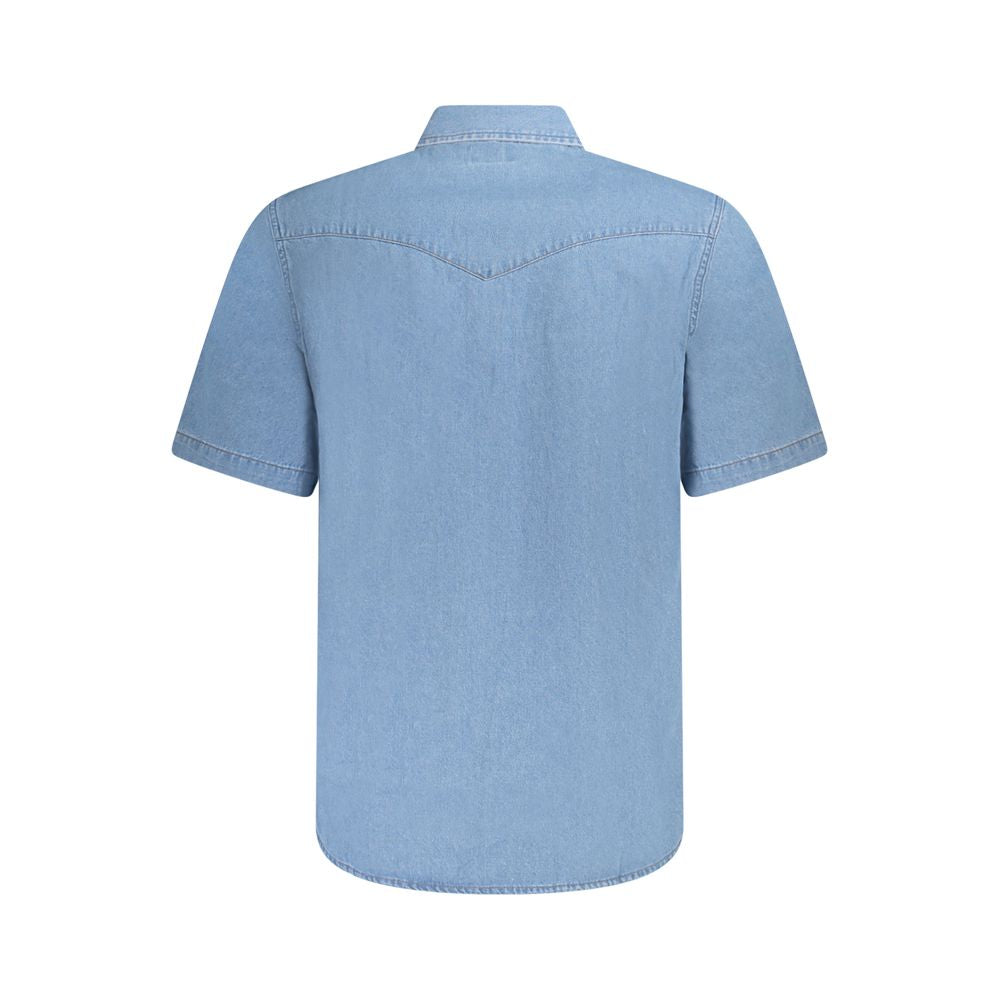 Shirt by Wrangler for men in denim cotton light-blue, featuring a nuanced and nuanced for a sophisticated finish.