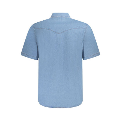 Shirt by Wrangler for men in denim cotton light-blue, featuring a nuanced and nuanced for a sophisticated finish.