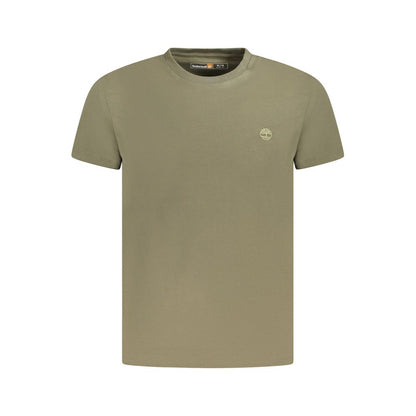 T-Shirt by Timberland for men in denim cotton green & signature showcases a fashionable silhouette, elegantly detailed with a fashionable and crew neckline for a sophisticated, high-fashion look.
