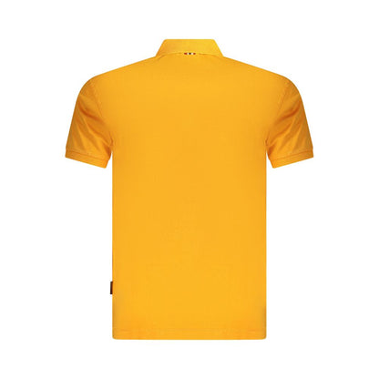 Polo Shirt by Napapijri for men in cotton orange & print presents a sleek silhouette, featuring a refined and for a sleek finish.