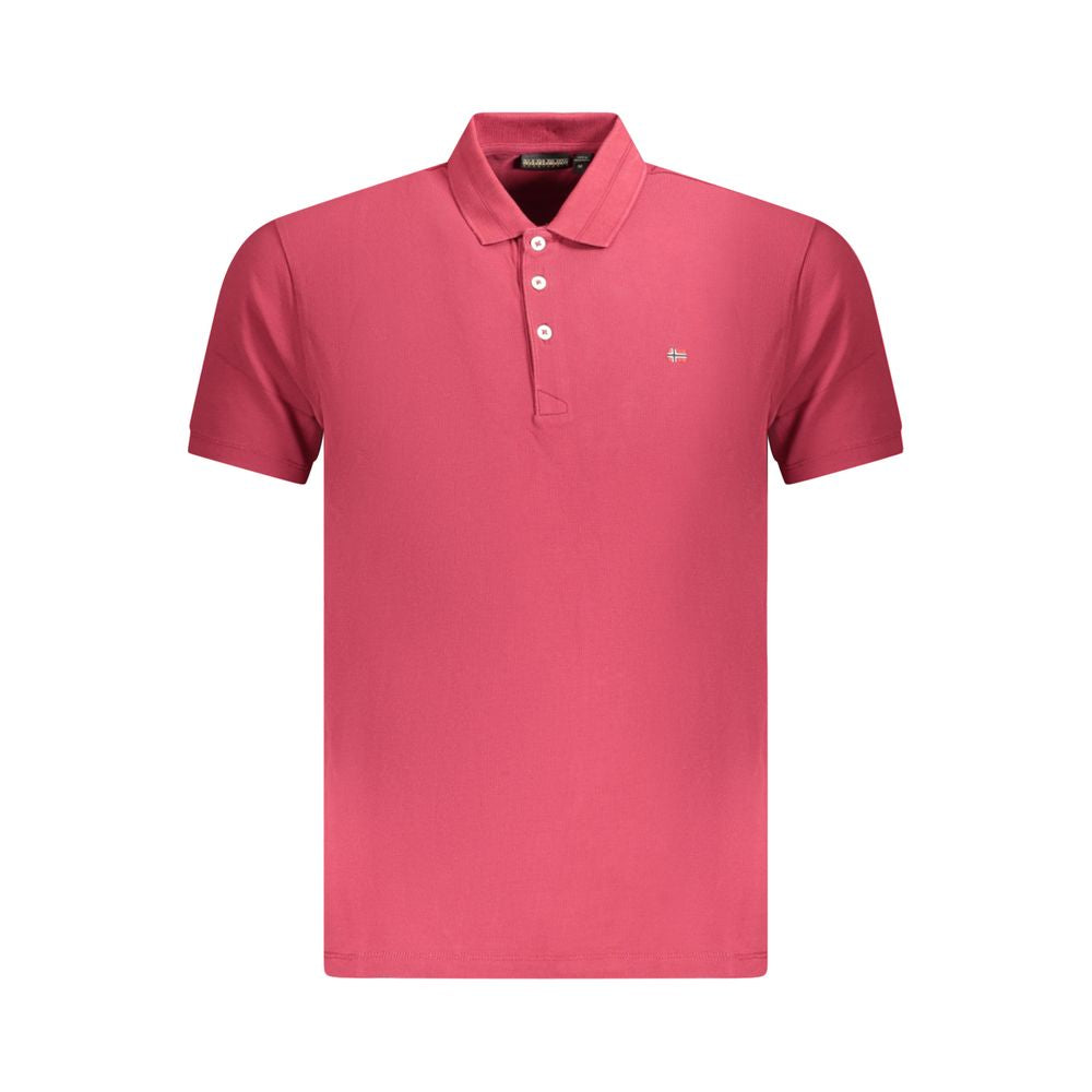 Polo Shirt by Napapijri for men in cotton red features a eye catching silhouette, showcasing a refined and short-sleeve for a eye catching finish.