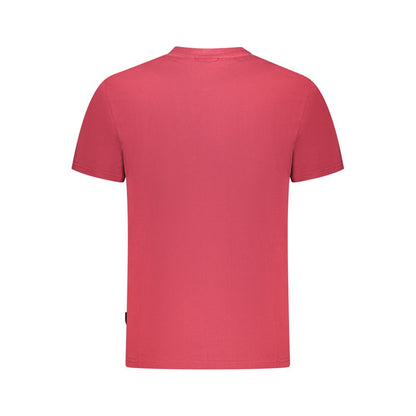 T-Shirt by Napapijri for men in cotton red showcases a dramatic silhouette, elegantly detailed with a dramatic and for a truly dramatic finish.