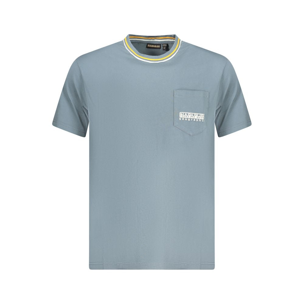 T-Shirt by Napapijri for men in organic cotton brown & gray showcases a dramatic silhouette, elegantly detailed with a dramatic crew neckline and short-sleeve for a truly dramatic finish.