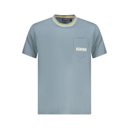 T-Shirt by Napapijri for men in organic cotton brown & gray showcases a dramatic silhouette, elegantly detailed with a dramatic crew neckline and short-sleeve for a truly dramatic finish.
