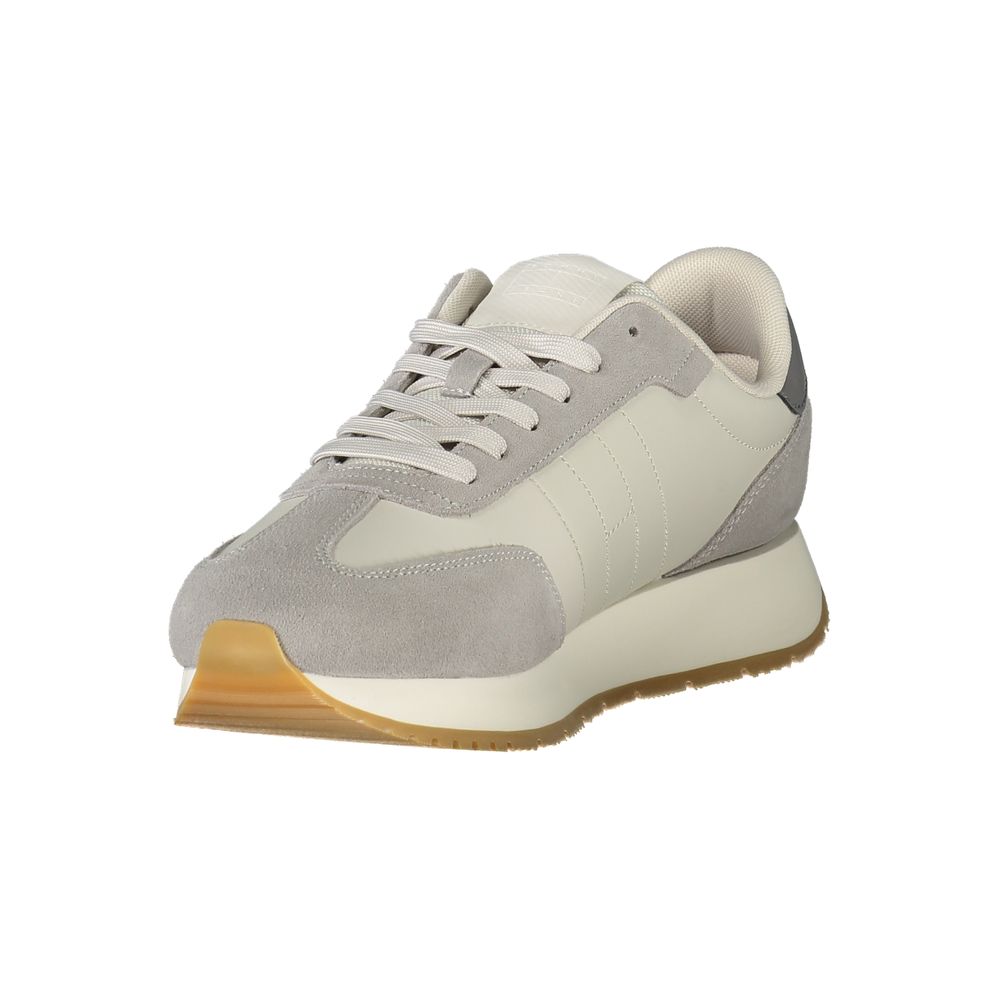 Sneakers by Tommy Hilfiger for men in polyethylene polyester leather brown & gray features an opulent silhouette from the Men's Fashion Polyethylene Polyester Leather Sneakers collection, showcasing a signature fashion style with an opulent finish.