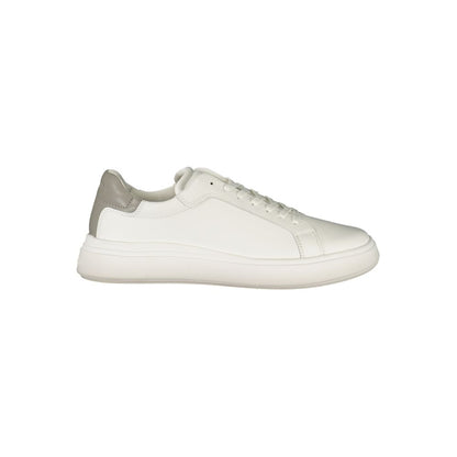 Sneakers by Calvin Klein for men in polyester gray, white & print features an sumptuous silhouette, showcasing the premium Men's Fashion Polyester Sneakers in a sumptuous fashion style that offers a sumptuous finish for refined style.