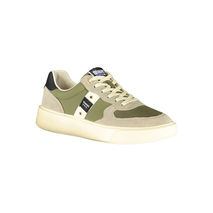 Sneakers by Blauer for men in polyester polyethylene leather green features an sumptuous design from the Men's Casual Polyester Polyethylene Leather Sneakers collection, highlighting a sumptuous casual style for a premium, high-fashion look.