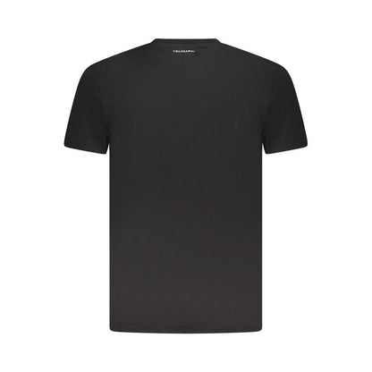 T-Shirt by Trussardi for men in cotton black & print features an edgy silhouette, meticulously detailed with a sophisticated and crew neckline for a truly edgy finish.
