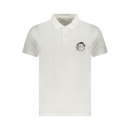 Polo Shirt by Trussardi for men in cotton white & print presents a crisp silhouette, artfully detailed with a crisp short-sleeve and crisp .