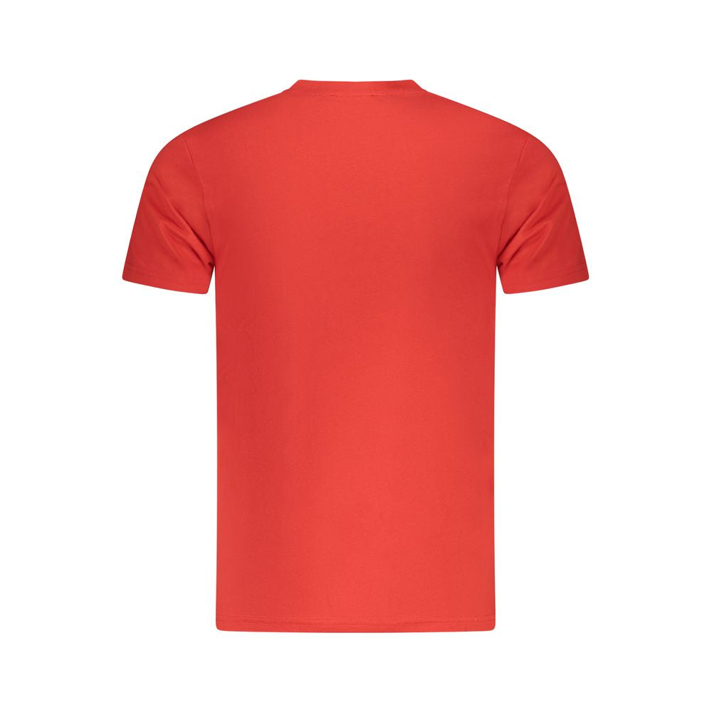 T-Shirt by Cavalli Class for men in cotton red & print features a plush silhouette, showcasing a sophisticated crew neckline and for a truly plush finish.