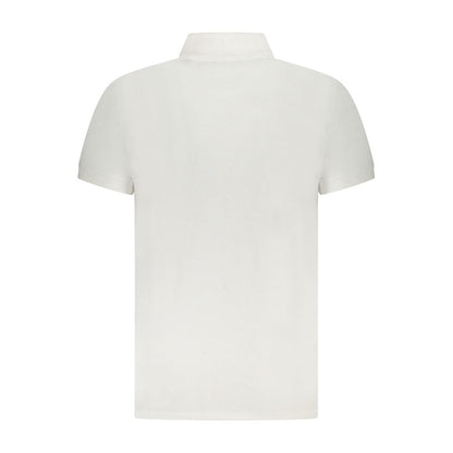 Polo Shirt by Cavalli Class for men in cotton white & signature presents a distinguished silhouette, showcasing a sophisticated and distinguished for a truly distinguished finish.