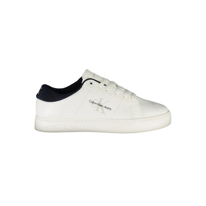 Athletic Sneakers by Calvin Klein for men in polyester polyurethane leather blue, white & print presents a sleek silhouette, perfectly capturing the athletic style essence of Aren Men's Athletic Polyester Polyurethane Leather Sneakers with its sleek design and premium finish.