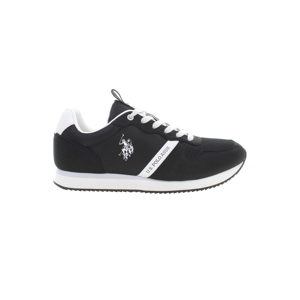 Sneakers by U.S. POLO ASSN. for men in polyester & polyethylene black presents a sumptuous silhouette, artfully capturing the essence of the Men's Athletic Casual Polyester & Polyethylene Sneakers with its sumptuous athletic casual style design.