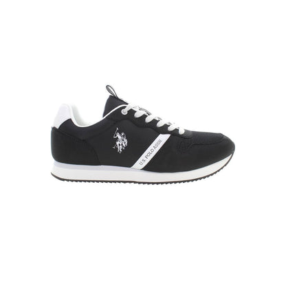 Sneakers by U.S. POLO ASSN. for men in polyester & polyethylene black presents a sumptuous silhouette, artfully capturing the essence of the Men's Athletic Casual Polyester & Polyethylene Sneakers with its sumptuous athletic casual style design.