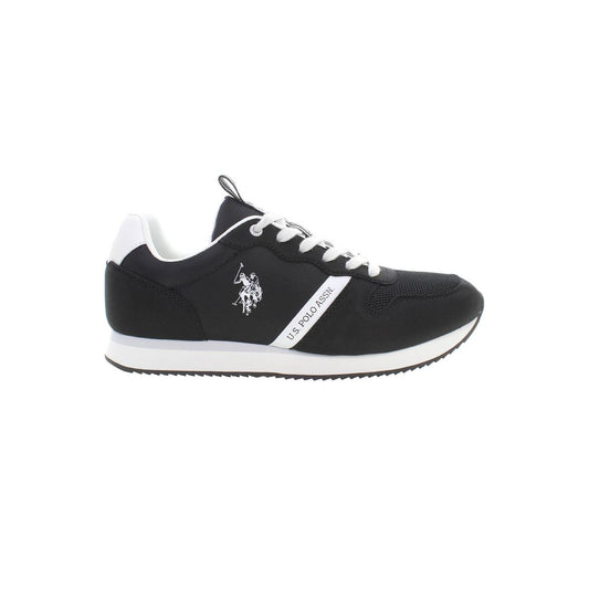 Sneakers by U.S. POLO ASSN. for men in polyester & polyethylene black presents a sumptuous silhouette, artfully capturing the essence of the Men's Athletic Casual Polyester & Polyethylene Sneakers with its sumptuous athletic casual style design.