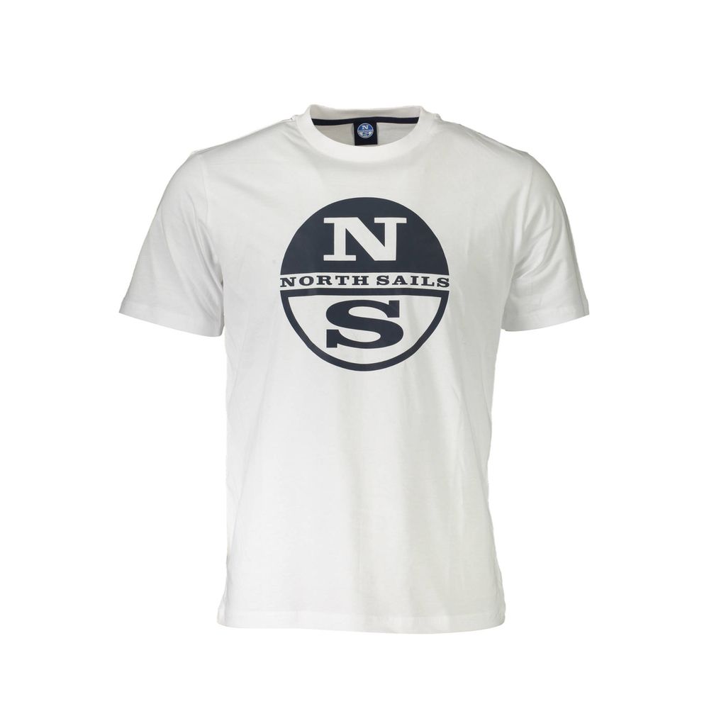 T-Shirt by North Sails for men in cotton white & print showcases a chic silhouette, artfully detailed with a chic and for a chic finish.