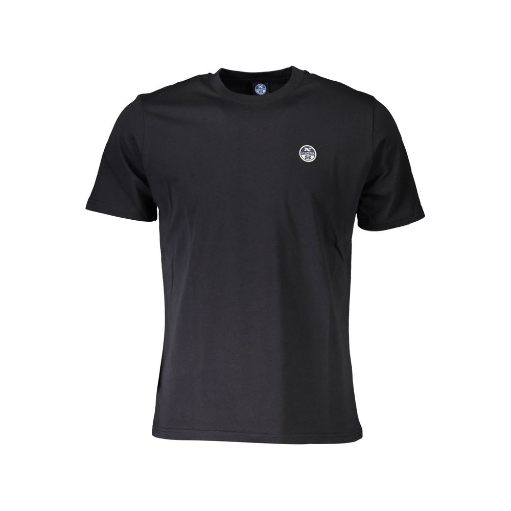 T-Shirt by North Sails for men in cotton polyester black showcases a fashionable silhouette, elegantly detailed with a fashionable short-sleeve and crew neckline for a sophisticated, high-fashion look.