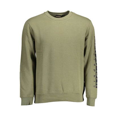 Sweatshirt by Napapijri for men in cotton polyester green & print features an provocated silhouette, detailed with a provocated long-sleeve and a refined crew neckline for a sophisticated aesthetic.