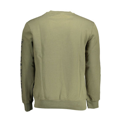 Sweatshirt by Napapijri for men in cotton polyester green & print showcases a slouchy chic silhouette, artfully detailed with a slouchy chic crew neckline and for a slouchy chic finish.