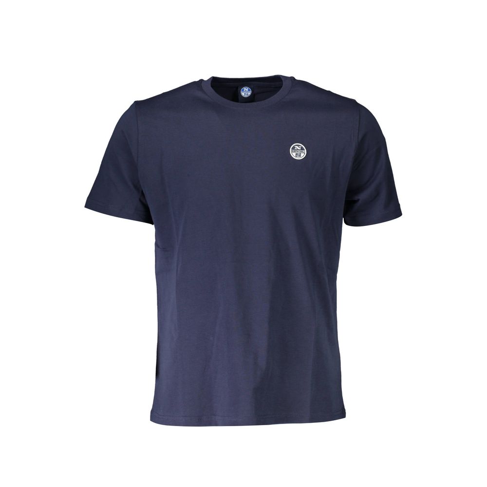 T-Shirt by North Sails for men in cotton polyester blue showcases a dramatic silhouette, elegantly detailed with a dramatic crew neckline and short-sleeve for a truly dramatic finish.