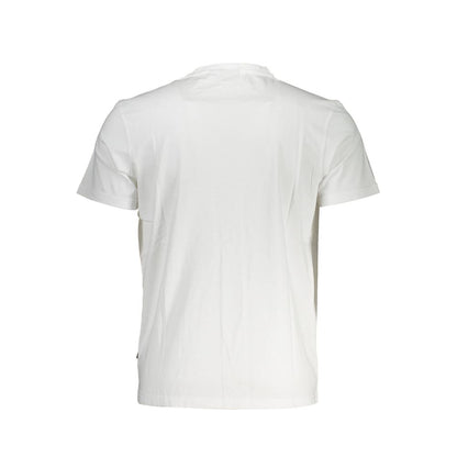T-Shirt by Napapijri for men in cotton white features an edgy silhouette, meticulously detailed with a sophisticated and crew neckline for a truly edgy finish.