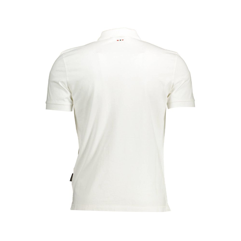 Polo Shirt by Napapijri for men in cotton white presents a sleek silhouette, featuring a refined and for a sleek finish.
