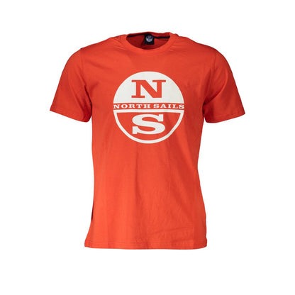 T-Shirt by North Sails for men in cotton red & print showcases a fashionable silhouette, elegantly detailed with a fashionable short-sleeve and crew neckline for a sophisticated, high-fashion look.