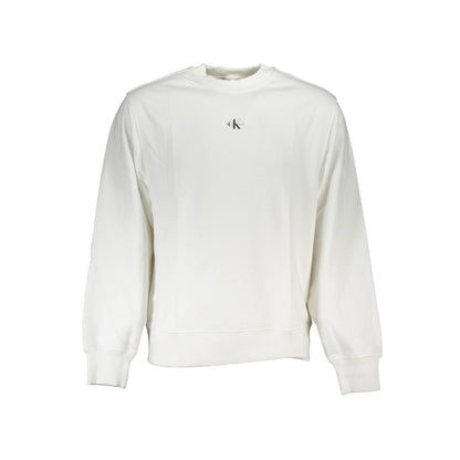 Sweatshirt by Calvin Klein for men in cotton white, signature & print showcases a slouchy chic silhouette, artfully detailed with a slouchy chic crew neckline and long-sleeve for a slouchy chic finish.