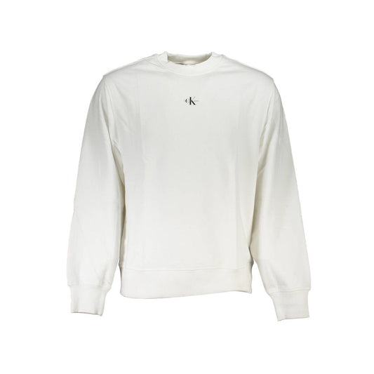 Sweatshirt by Calvin Klein for men in cotton white, signature & print showcases a slouchy chic silhouette, artfully detailed with a slouchy chic crew neckline and long-sleeve for a slouchy chic finish.