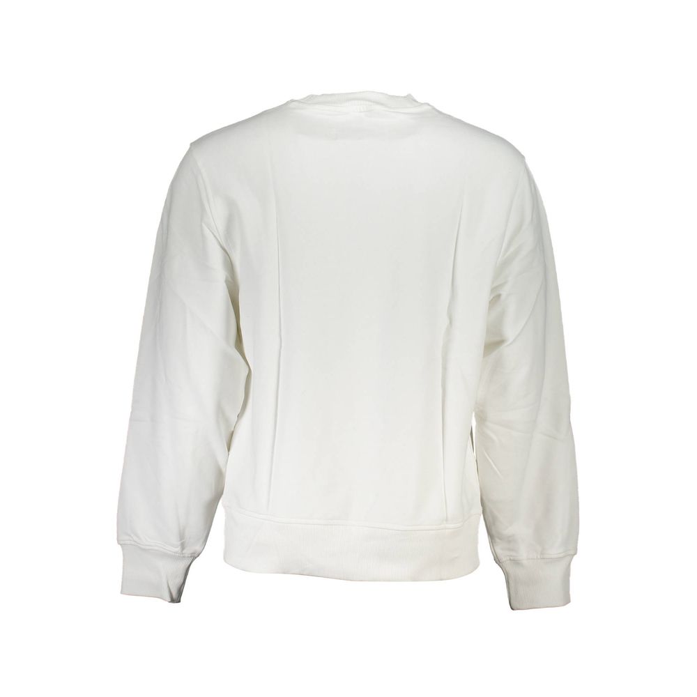 Sweatshirt by Calvin Klein for men in cotton white, signature & print features an provocated silhouette, detailed with a provocated and a refined for a sophisticated aesthetic.