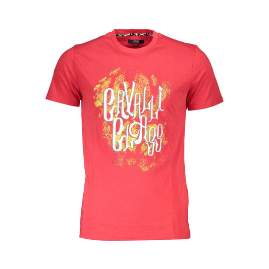 T-Shirt by Cavalli Class for men in cotton red, signature-print & print features an on trend silhouette, perfectly showcasing a on trend and for an elevated aesthetic.