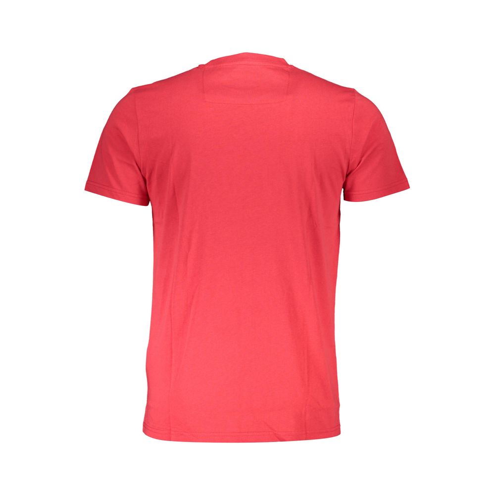 T-Shirt by Cavalli Class for men in cotton red, signature-print & print features an edgy silhouette, meticulously detailed with a sophisticated and for a truly edgy finish.