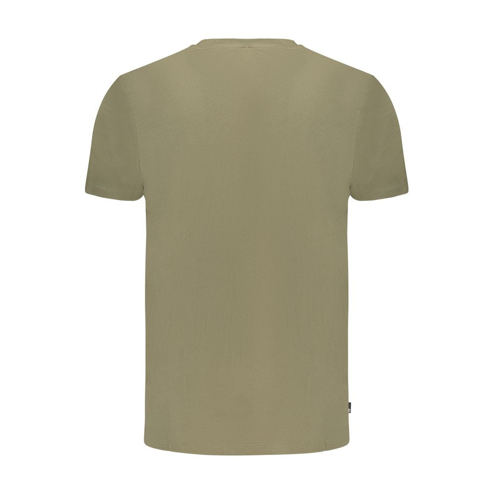 T-Shirt by Timberland for men in cotton green & print features a plush silhouette, showcasing a sophisticated crew neckline and for a truly plush finish.