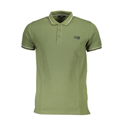 Polo Shirt by Cavalli Class for men in cotton green & print features a eye catching silhouette, showcasing a refined and short-sleeve for a eye catching finish.