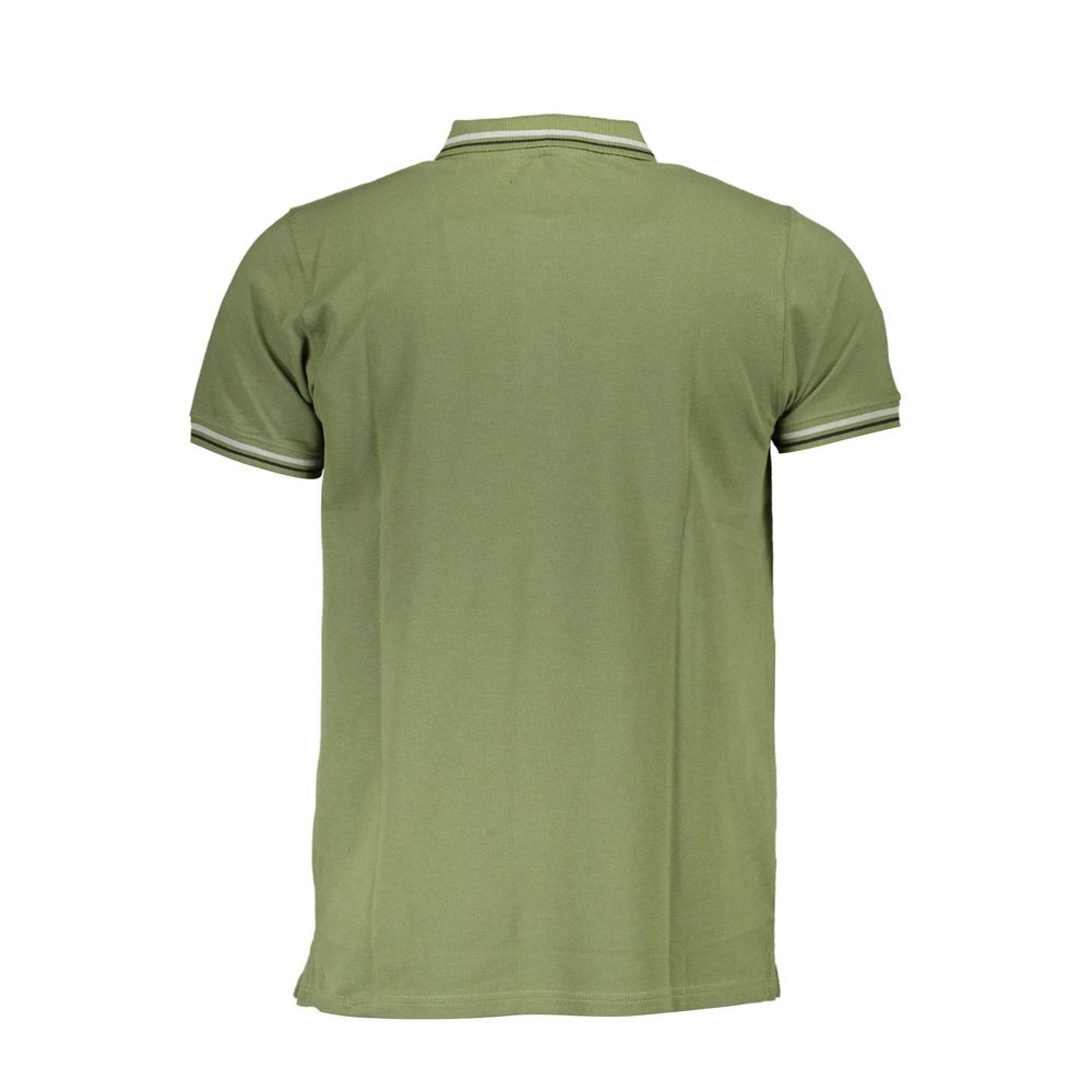 Polo Shirt by Cavalli Class for men in cotton green & print showcases a sharp silhouette, detailed with a refined and sharp for a sophisticated finish.