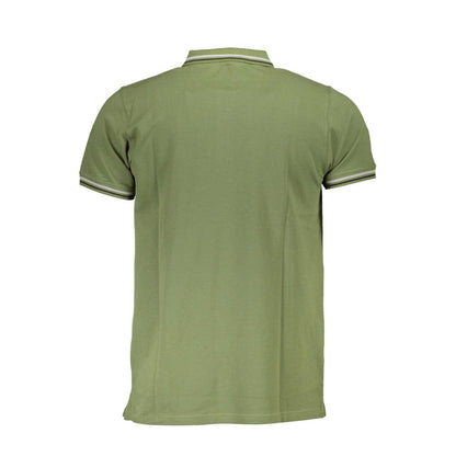 Polo Shirt by Cavalli Class for men in cotton green & print showcases a sharp silhouette, detailed with a refined and sharp for a sophisticated finish.