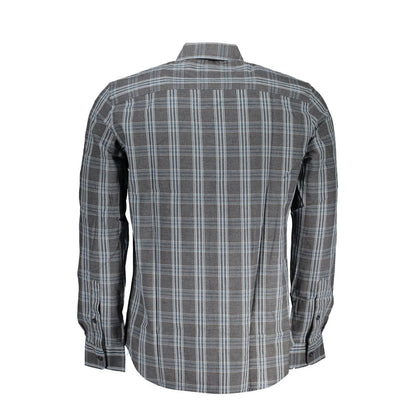 Shirt by North Sails for men in cotton brown, gray, patterned & checked features an polished silhouette, showcasing a sophisticated and detail for a truly polished finish.