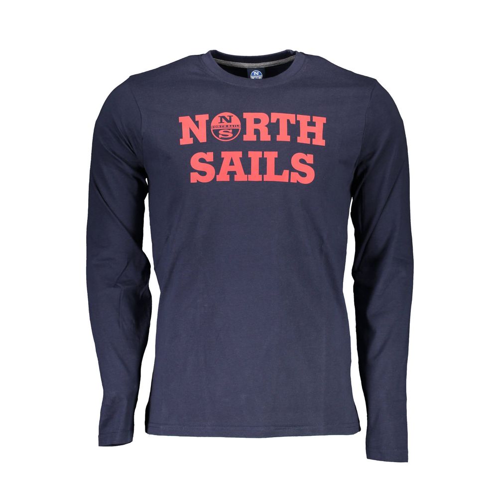 T-Shirt by North Sails for men in cotton blue showcases a dramatic silhouette, elegantly detailed with a dramatic crew neckline and long-sleeve for a truly dramatic finish.