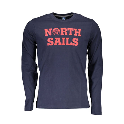 T-Shirt by North Sails for men in cotton blue showcases a dramatic silhouette, elegantly detailed with a dramatic crew neckline and long-sleeve for a truly dramatic finish.