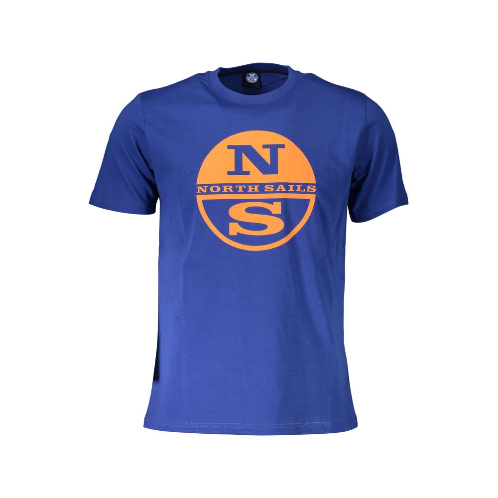 T-Shirt by North Sails for men in cotton blue & print showcases a unassuming silhouette, artfully detailed with a refined crew neckline and unassuming short-sleeve for a sophisticated, contemporary look.
