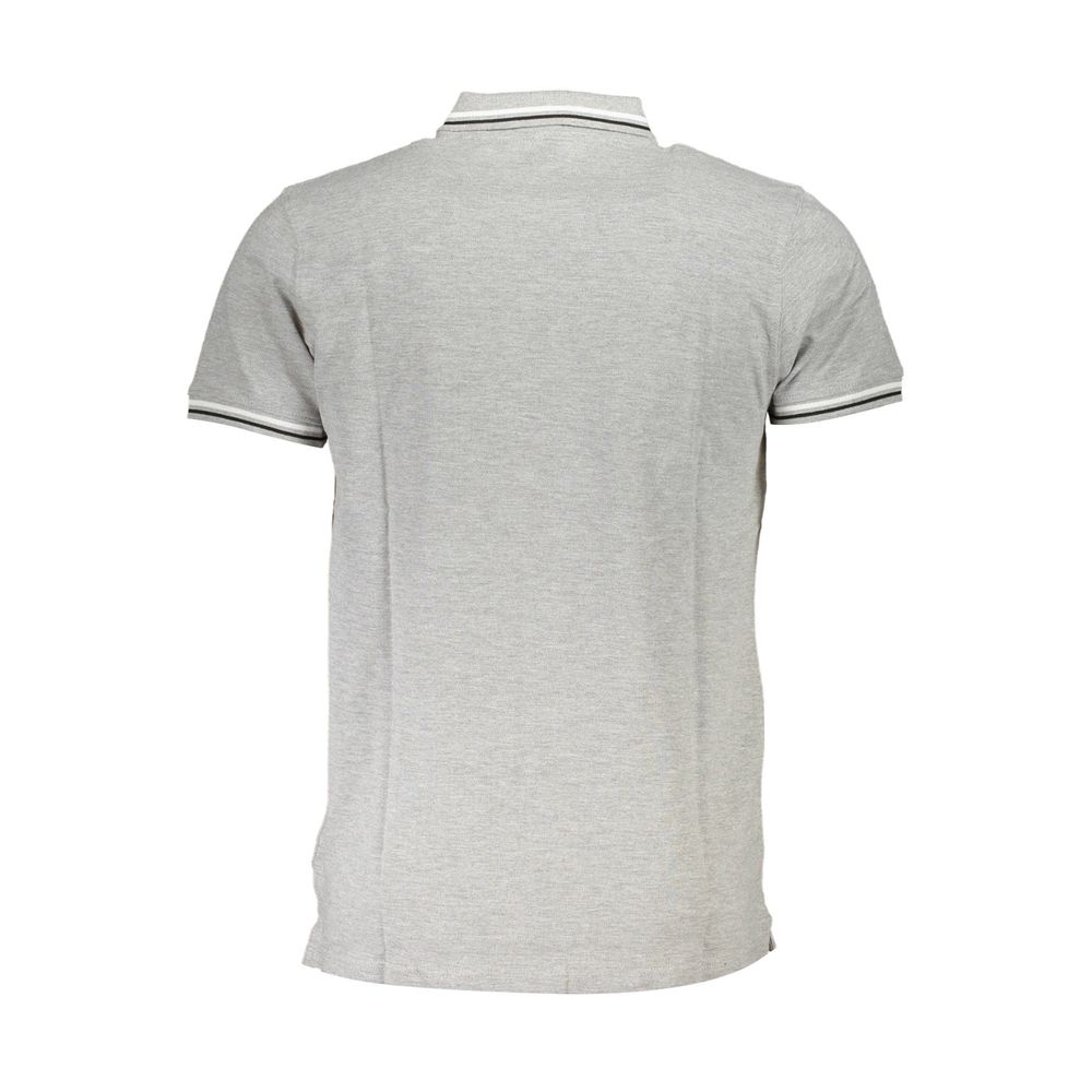 Polo Shirt by Cavalli Class for men in cotton brown, gray & print features a eye catching silhouette, showcasing a refined and for a eye catching finish.