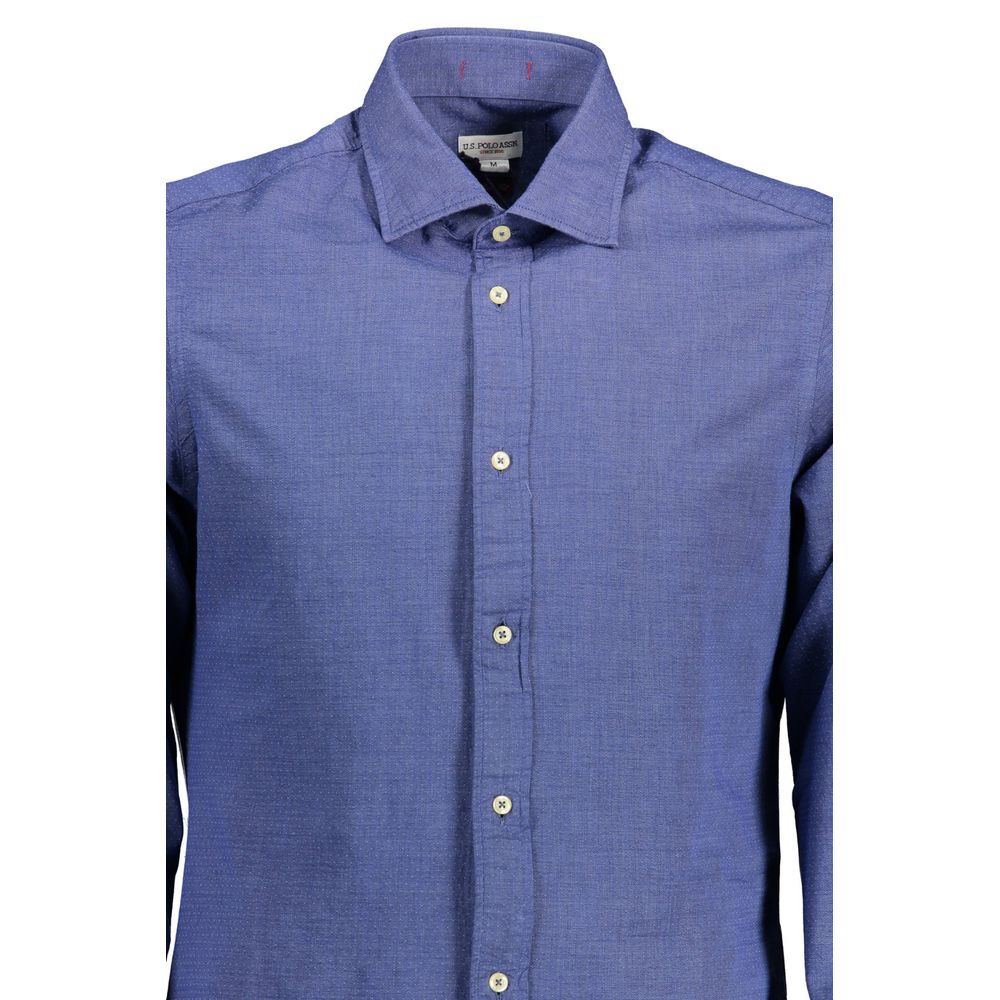 Dress Shirt by U.S. POLO ASSN. for men in cotton blue, featuring a nuanced and nuanced for a sophisticated finish.