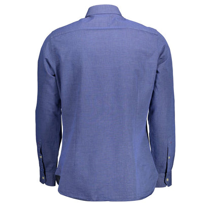 Dress Shirt by U.S. POLO ASSN. for men in cotton blue features an architectural silhouette with a refined and elegant for a architectural look.