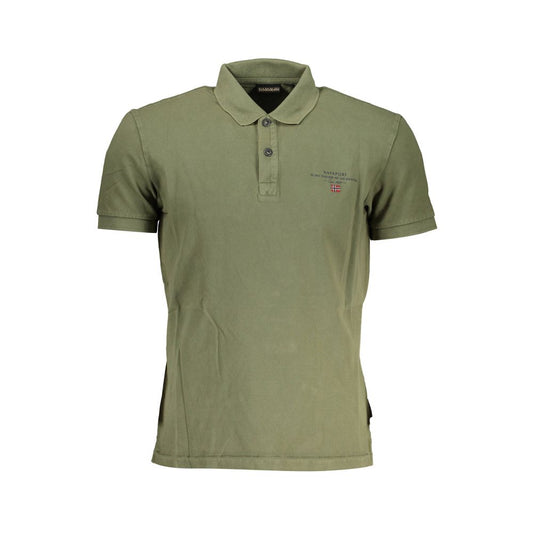 Polo Shirt by Napapijri for men in cotton green & print presents a sleek silhouette, featuring a refined and short-sleeve for a sleek finish.