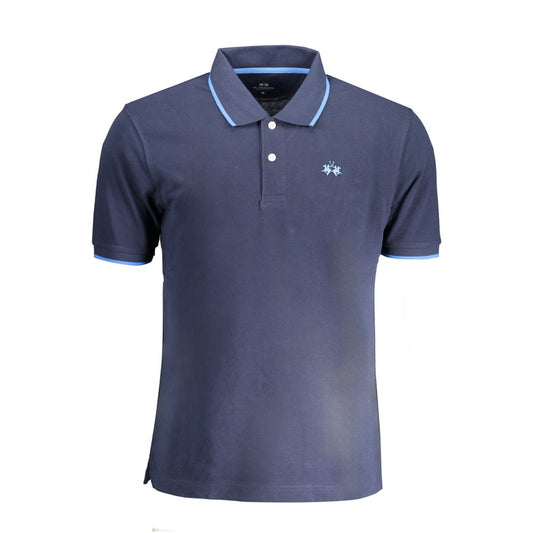 Polo Shirt by La Martina for men in cotton blue & signature showcases a enviable silhouette, featuring a refined and short-sleeve for a enviable finish.