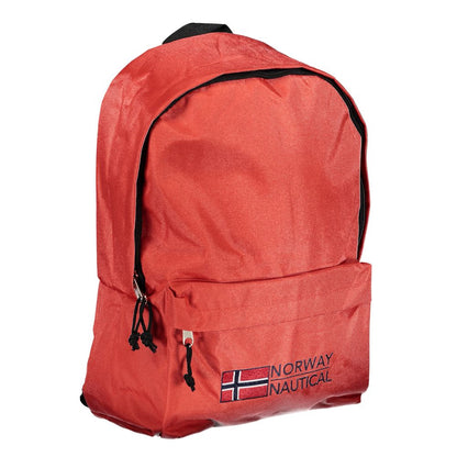 Backpack by Norway 1963 for men in polyester red features a refined silhouette, showcasing the Polyester Backpack design with a secure zipper, ample external-pockets, and versatile backpack-strap & adjustable-strap.