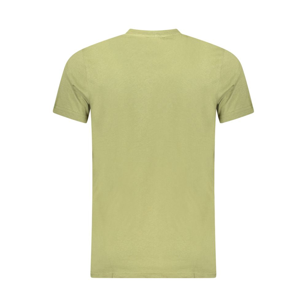 T-Shirt by Cavalli Class for men in cotton green & print showcases a dramatic silhouette, elegantly detailed with a dramatic and for a truly dramatic finish.