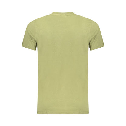 T-Shirt by Cavalli Class for men in cotton green & print showcases a dramatic silhouette, elegantly detailed with a dramatic and for a truly dramatic finish.