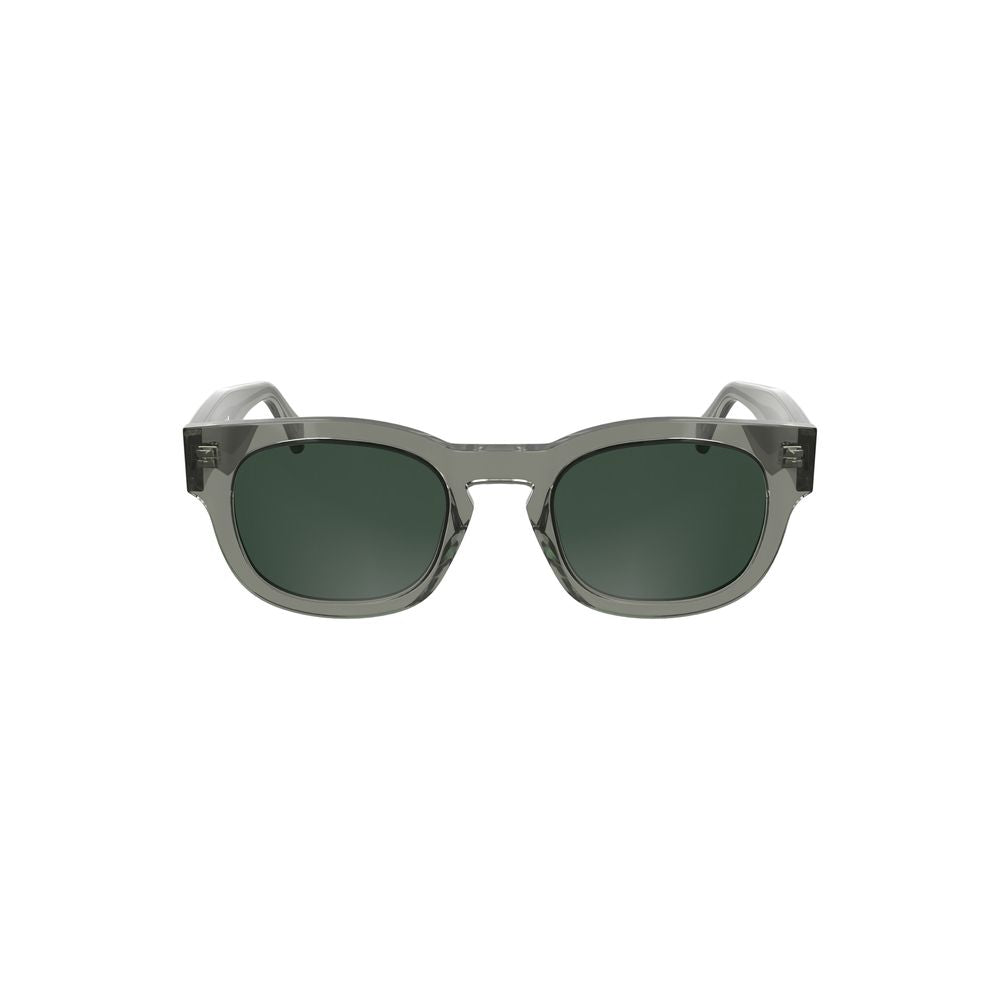 Sunglasses by Calvin Klein for women in metal gray & signature features a sumptuous silhouette, showcasing a sumptuous round frame design in gray coloured frame with high-performance .